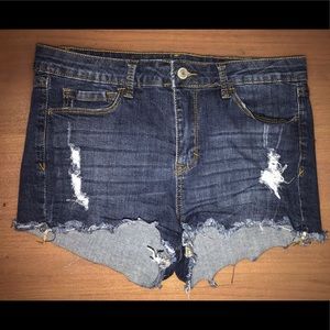 High rise jean shorts.